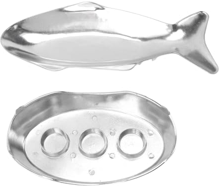 Kuuleyn Sartén para asar con forma de pescado, plato de carne japonés creativo en forma de pescado, sartén para servir pescado de aleación de aluminio con calentamiento uniforme (Grande)