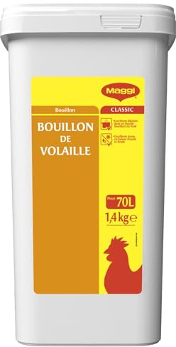 MAGGI PROFESSIONAL Bouillon De Volaille - Bouillon Déshydraté - Aides Culinaires, Sauces - Boîte De 1,4 kg Pour 70L | Bouillon de volaille pour corser les sauces & potages - Dilution instantanée - Cuisson viandes blanches, Légumes et féculents