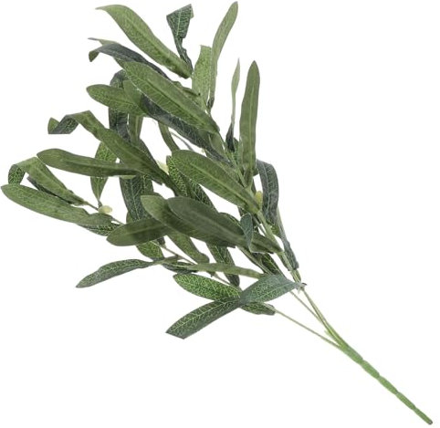 PRETYZOOM 4 Pièces rameau d'olivier Artificiel Branches d'olivier pour vases rameaux d'olivier Décoration d'olivier Artificiel décoration de Noel Fausse Plante Décor De Feuille D'Olivier