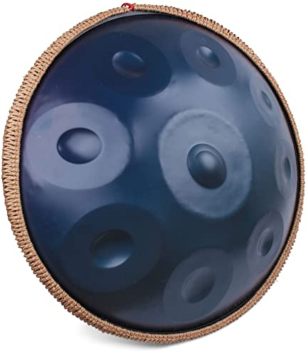 Handpan Schlagzeug in D Moll blau, 9 Töne, 22 Zoll Hand Pan mit Tasche - Klangheilung, Meditation, Yoga - Percussion Instrument
