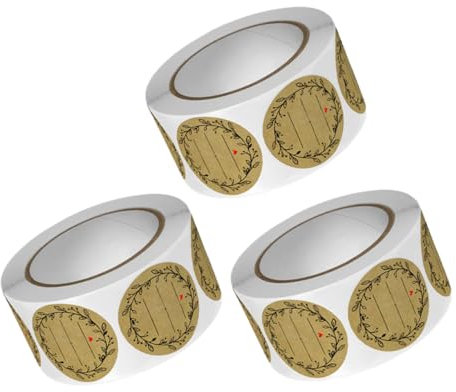 DIYEAH 3 Rolls Canning Labels Jar Labels for Canning Jars Baking Stickers Self-Adhesive Stickers