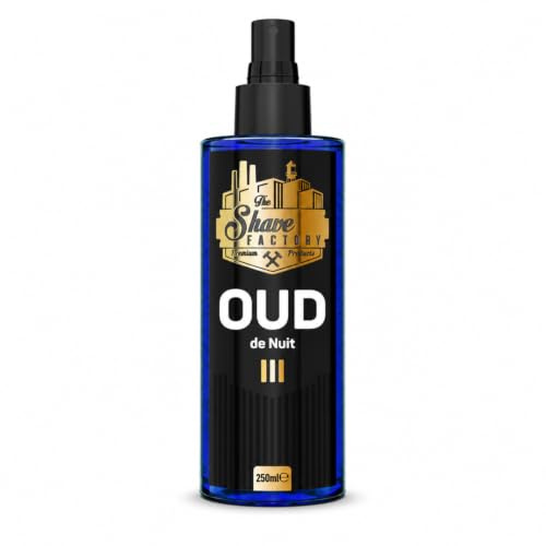 THE SHAVE FACTORY After Shave Cologne – Oud 03 de Nuit 250ml – Soin Profond & Raffiné Après-Rasage – Parfum Sensuel Inspiré d’Oud – Apaise, Hydrate & Apporte Confort