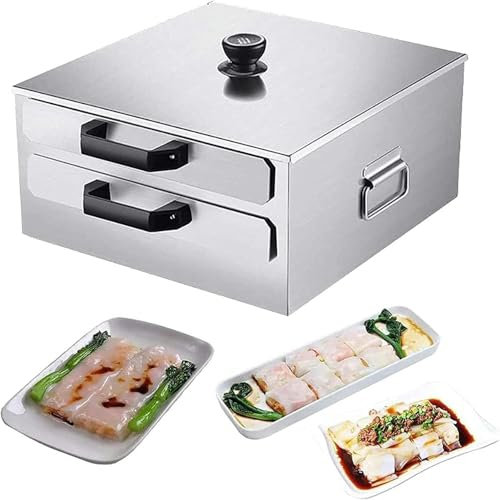 FLTRGO Máquina de Rollos de Fideos de arroz cantonés, máquina for Hacer Rollos de arroz de 2 Capas, vaporizador de Fideos al Vapor de Acero Inoxidable Chino Chang Fen~/