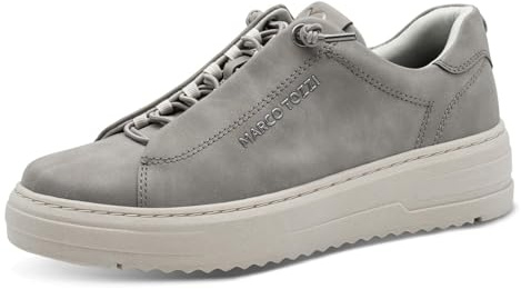 MARCO TOZZI Zapatillas Planas para Mujer, con Plantilla Intercambiable, Tiempo Libre, Gris, 41 EU