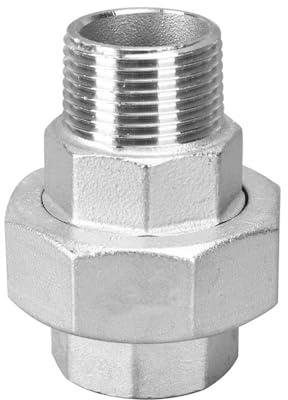Union d'acier inoxydable, 1/2 femelle x mâle moulé raccords de tuyauterie Union, Adaptateur de connecteur de tuyau robuste pour le gaz d'huile d'eau (DN15)