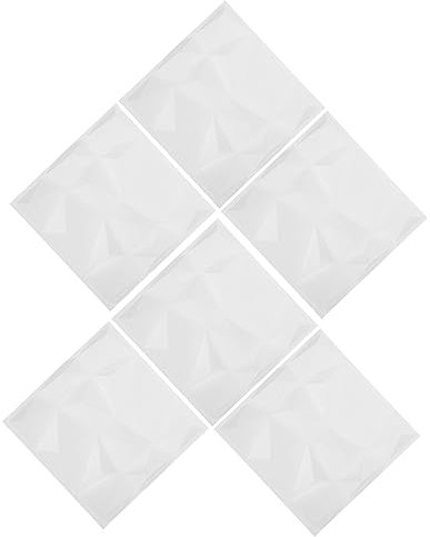 HOMSFOU 6piezas Paneles De Pared De Pvc Decorativos Para Sala De Estar y Dormitorio Fácil Instalación Diseño Moderno De Relieve