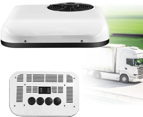 Climatiseur de toit pour camping-car, climatiseur split pour cabine de camion, avec télécommande, pour camping-car, camion, semi-remorque, grue, excavatrice, véhicule agricole, 850 W, 24 V