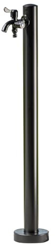 Colonna d'acqua verticale esterna in acciaio inossidabile 61 cm decorativa da giardino fontana cilindrica rubinetto da giardino finitura bianca durevole fontana per paesaggistica