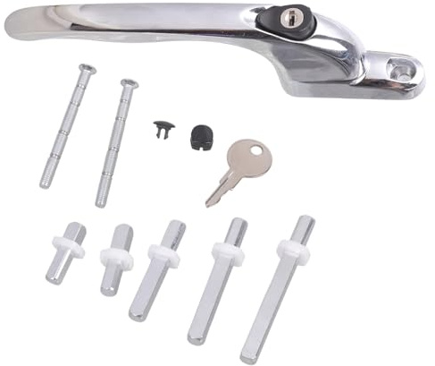ZAYIUKI Stainless Steel Window Handles Lock With Key & Screws Balcony Door Handle Lockable Double Glazing Window Handle