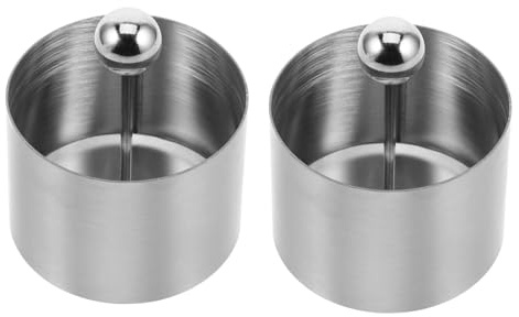 VICASKY Set 2 Pezzi Stampi Rotondi in Acciaio Inossidabile con Pressa per Decorazioni Dolci e Piatti Freddi, Forma Tonda Multipurpose per Cucina e Dessert