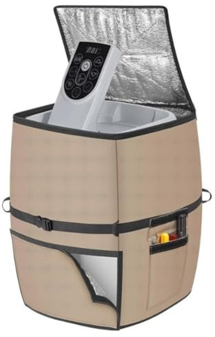 Opatiny Cubierta aislante para bomba de calentador de spa, tela Oxford 600D con forro de aluminio impermeable, resistente al viento, para jacuzzis inflables, color caqui