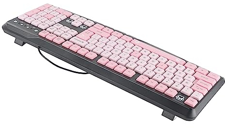 Dioche Clavier Mignon Pas Cher USB Filaire Ultra Fin Clavier Silencieux pour Le Bureau à Domicile Rose – Ergonomique, Durable et Résistant à l'eau (Noir Rose)
