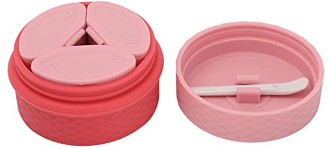 TOPINCN Resevänligt Set med Rosa Silikonkrämburkar, Bärbara Påfyllningsbara Sminkbehållare med små Dispensrar för Ansiktskräm, ögonkräm