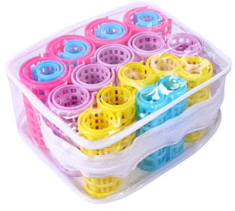 Hoement Hair Rollers Plastic Curling Rollers 20Pcs Compact Size for Medium Hair Styling and Beauty Salon