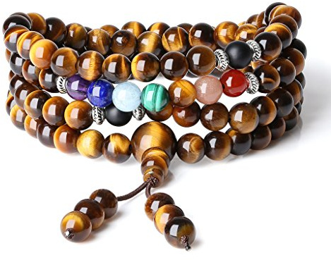 COAI Unisex Geschenkideen 108 Mala Halskette Wickelarmband aus Edelstein