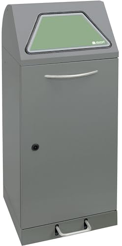 kaiserkraft | Wertstoffsammler mit Pedal | mit Inneneimer | Volumen 75 l | graualu/Struktur