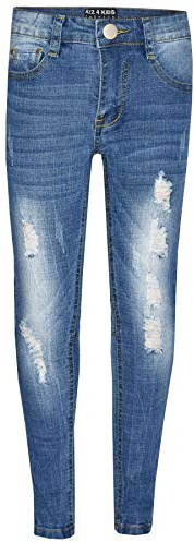 A2Z 4 Kids Ragazzi Skinny Jeans Denim Strappato Elasticizzato Pantaloni Moda Pantaloni Nuova età 3-13 Anni