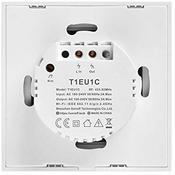 Sonoff T1 EU2C Exclusiver Wi-Fi Doppio Interruttore da parete Smart Home con Touch Timer 433 MHz Modulo radio cellulare