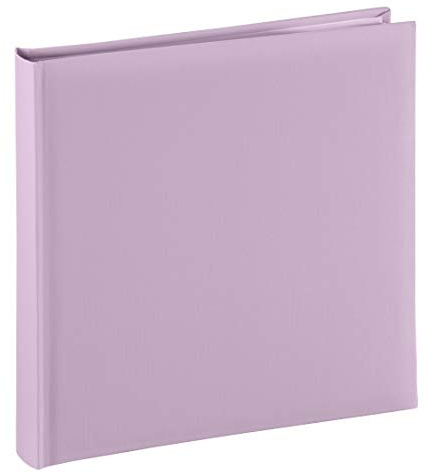 Hama Album Photo Fine Art 30x30cm (80 Pages Blanches, 320 Photos 10×15cm à coller, Intercalaires Papier Crystal, Livre photo idéal Scrapbooking DIY) Mauve Lilas