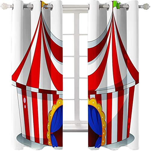 Daesar Tende Soggiorno 2 Pezzi, Tende Decorative Oscuranti 137x214CM Tenda Moderna Soggiorno Tendone da Circo Tende Finestre Termiche Rosso Bianco Blu Poliestere