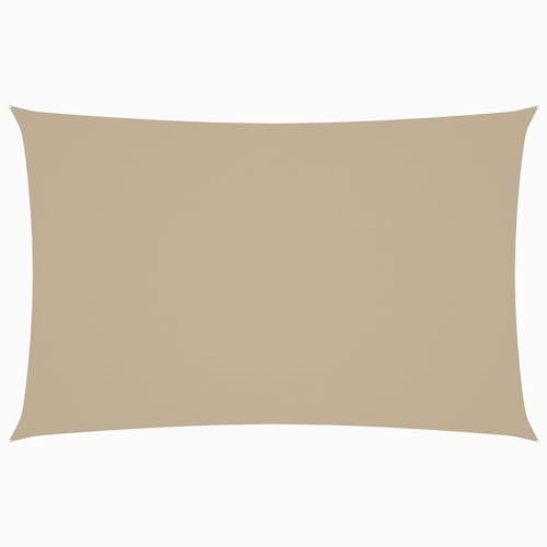 vidaXL Toldo Parasol Lona Protector Solar Sombra de Patio Jardín Terraza Balcón Parque Exterior de Vela Rectangular de Tela Oxford Beige 2x4,5 m