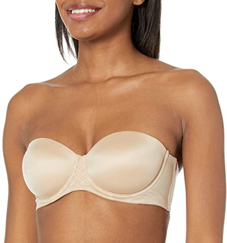 Bali Womens One Smooth U Strapless Bra, Ultimate Stay in Place, 7-Way Multiway Underwire Full Coverage Bra, Taupe, 42DD US
