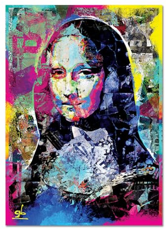 Giallobus - Gemälde - Mona Lisa Pop-Art - Acrylglas - 50x70 - Bereit zum Aufhängen - Moderne Gemälde für zu Hause