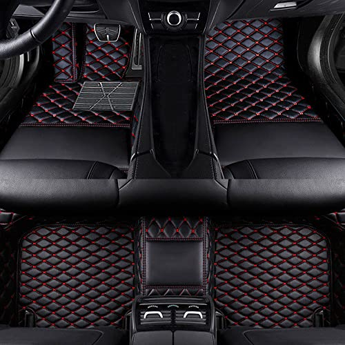 Benutzerdefinierte Auto Fußmatten Anpassbare 95% Auto Modell PU Leder voller bedeckter Schutz Advanced Performance Liners,Schwarz und rot