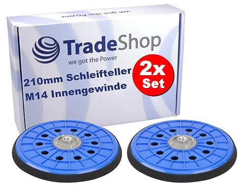 Trade-Shop Lot de 2 disques abrasifs auto-agrippants Ø 225 mm 10 trous compatibles avec ponceuse de plafond Scheppach DS 200, 210, 900, 920, 930