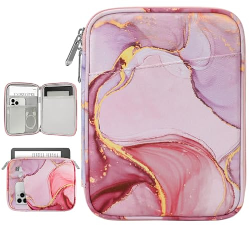 Vinabilia 6-7 Borsa Custodia Protettiva per Nuovo 6 Kindle 11ª Gen/7 Kindle Paperwhite 12ª Gen/7 Kindle Colorsoft Signature Edition, 6 Kobo Clara Colour, Kindle Oasis E-Reader, Rosa Nuvoloso
