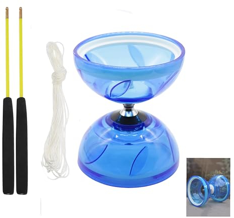Diabolo-Jonglierspiel mit Jonglierbällen 12 cm Durchmesser. Diabolo-Balancierspiel, Diabolo mit Kugellagern, perfektes Outdoor-Spiel