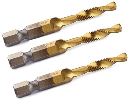 UKCOCO 6St Gewindebohrer Bohrer mit Sechskantschaft Schnellwechsel-Sechskantschaft the power vim1s Ingenieurwesen kalanchoe bohrset Sechskantgriff bohren Kurzer Bohrer Bohrer-Set