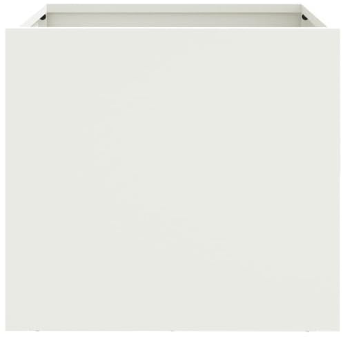 vidaXL Jardinières 2 pcs, Bacs à Fleurs, Pots de Plantes, Boîtes à Fleurs, Jardinières Surélevées de Jardin Terrasse, Blanc 32x30x29 cm Acier