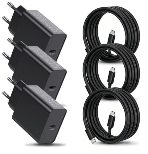 Chargeur Prise USB C Charge Rapide 45W pour Samsung A57 5G A56 A37 A36 S26 | 3Pack Type C Secteur et Cable pour Galaxy S25 Ultra/S24 Plus/S23 FE/S22/S21 Z Fold 5 6 7/A56/A36 A26 A55 A54 A53 iPhone 16