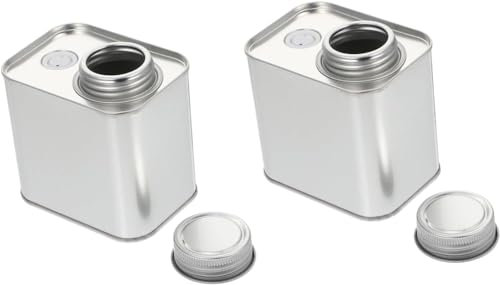 YIMUBDBM 2 x Kaffeebohnenpulver, Blechdose, Weißblech, quadratisch, Reise-Luftventil