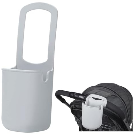 YYAOGAGNG Silicone Drink Holder for Stroller, Buggy Cup Holder, Universal Cup Holder, Suitable for Baby Carriages, Wheelchair, Walker, Scooter, Bikes (Grey)
