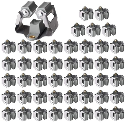 3-H Mop Holder 45 Pack,Brush Holder,Broom Holder Wall Mounted for Kitchen Bathroom Laundry Room Shed Garage Garden(Grey)