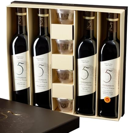 5 Elementos Gran Selección Aceite de Oliva Virgen Extra - Estuche Premium Degustación 5 Variedades: Picual, Arbequina, Cornicabra, Hojiblanca - Set Regalo Gourmet y Cata - 4x500ml