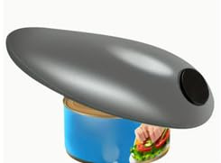 K.H Electric Can Opener, Tin Opener UK is Safe and Easy, One Touch Switch Can Opener Battery Operated, Smooth Edged Electric Tin Opener (Grey)