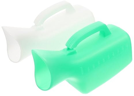 minkissy 2 Stück-pack Damen Urinflasche 1000ml aus Dickem Kunststoff Tragbares Reise Urinal für Unterwegs Praktische Urinflasche für Ältere Patienten und Betroffene Altersbeständig