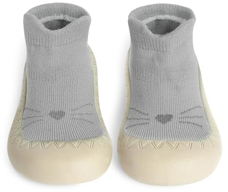 flintronic Babytofflor, halkfria toffelstrumpor, baby promenadtofflor, mjuk gummisula pojkar flickor