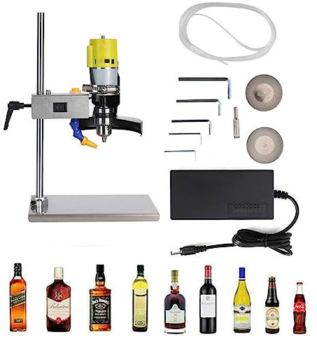Sweet taize Electric Glass Bottle Cutter Kit, 6000RMP Bottle Cutting Machine, Glass Craft Cutting Tool for DIY Bottles, for Whiskey Round Bottles Decoration