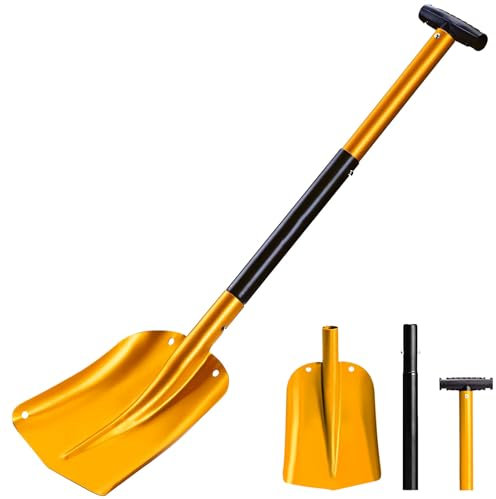 Pelle à neige de 82 cm, en 4 pièces, amovible, en métal, réglable, pour voiture, convient pour la neige, le jardin et le camping (A)