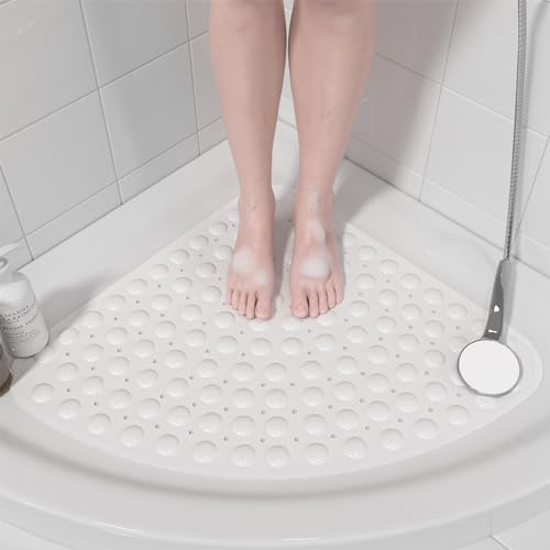 XIYUNTE Alfombrilla de ducha de esquina antideslizante – 54 x 54 cm, alfombrillas de ducha antideslizantes para esquina de ducha interior, alfombrilla de baño para ducha de esquina, alfombrillas de