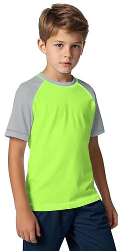 ANGEL CITIZ Jungen Kurzarm Rundhals Badeshirt UV Kinder Rashguard UPF 50+ Schwimmshirt Kinder 125-155