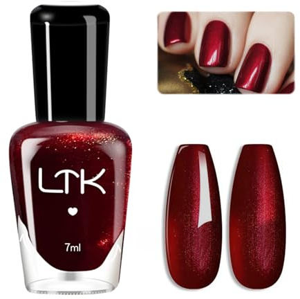 Red Pearl Nail Polish - Wine Pearl Shimmer Nail Varnish for Women, Girls & Manicure DIY - Air Dry, Fast-Drying, Long-Lasting Burgundy Nail Art Paint