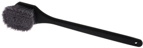 IMIKEYA Car Wheel Brush Long Handle, Strong Stiff Bristles Tire and Hub Cleaning Tool, Grey Vehicle Wash Brush for Efficient Car Interior and Exterior Hub Care