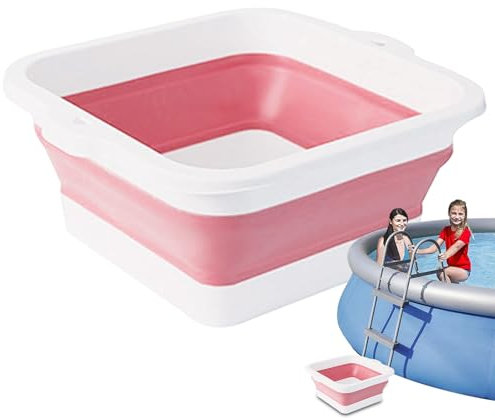 Opilroyn Vasca da bagno per piedi, con gommini massaggianti, pieghevole, portatile, antiscivolo, grande volume (30 l), secchio per lavare il bucato, la cura 'auto, unisex