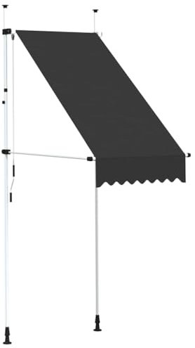 Store banne sans Perçage Auvent Marquise Retractable avec Manivelle Multi-Fonction Store latéral Enroulable Brise Vue Brise Soleil, 100 cm Anthracite