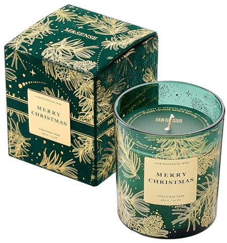 M&SENSE Holiday Scented Candle Gift for Women and Men - Christmas Tree, 10 oz Soy Wax, Birthday, Holiday, Christmas,New Year Gift